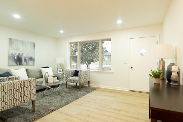 interior space with light hardwood / wood-style floors