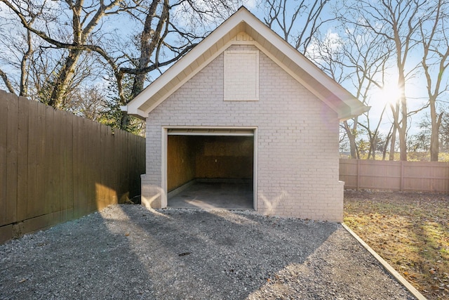 view of garage