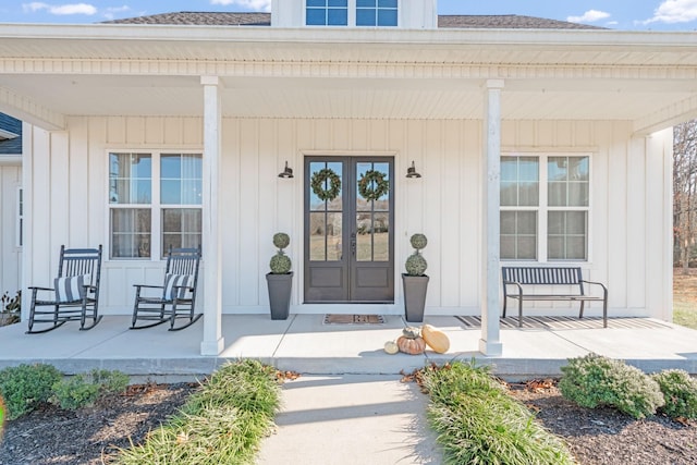 property entrance featuring covered porch