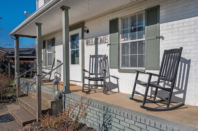 view of patio / terrace with a porch