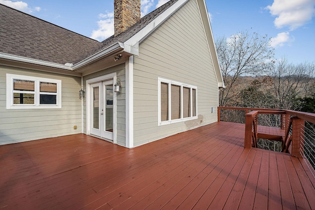 deck featuring french doors