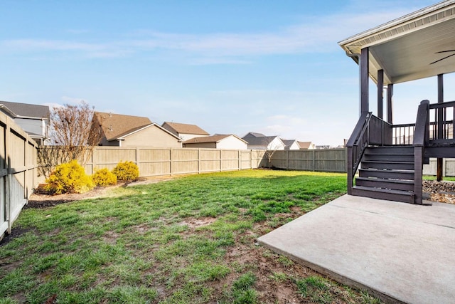 view of yard with a patio area