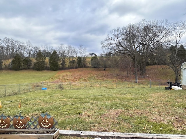 view of yard with a rural view