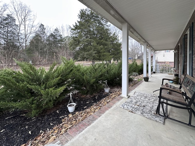 view of patio featuring covered porch