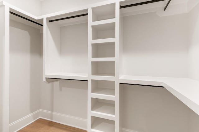 spacious closet featuring hardwood / wood-style flooring