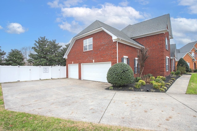 view of property exterior featuring a garage