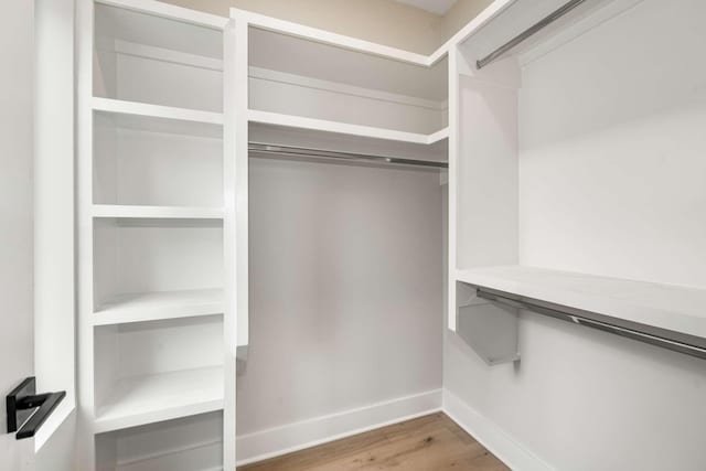 spacious closet with wood-type flooring