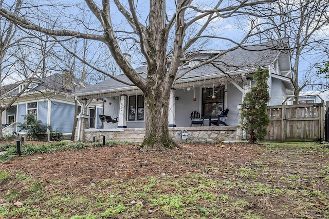 view of front of home featuring covered porch