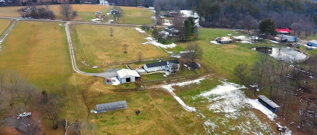 drone / aerial view with a rural view