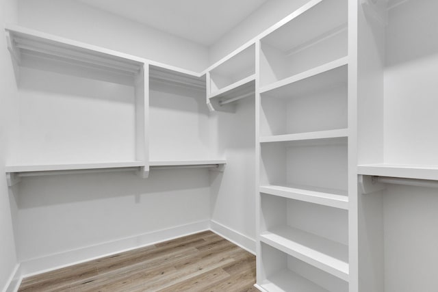 spacious closet with hardwood / wood-style floors