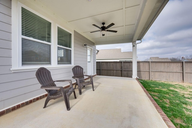 view of patio / terrace with ceiling fan