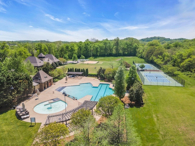 birds eye view of property