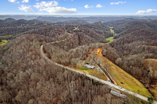 bird's eye view featuring a mountain view