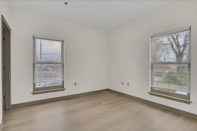 empty room featuring light hardwood / wood-style flooring