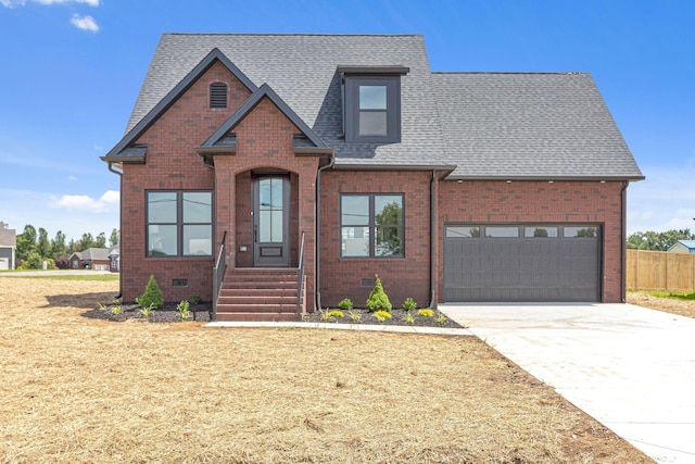 view of front of house with a garage