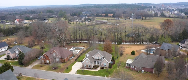 drone / aerial view with a residential view