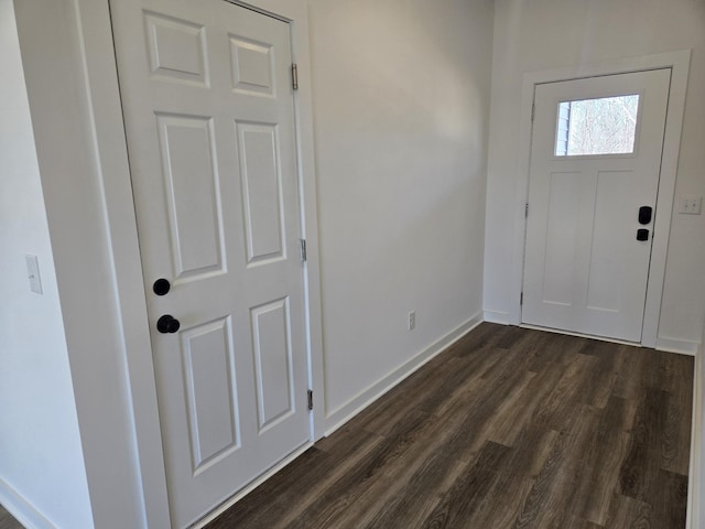 foyer featuring dark hardwood / wood-style floors