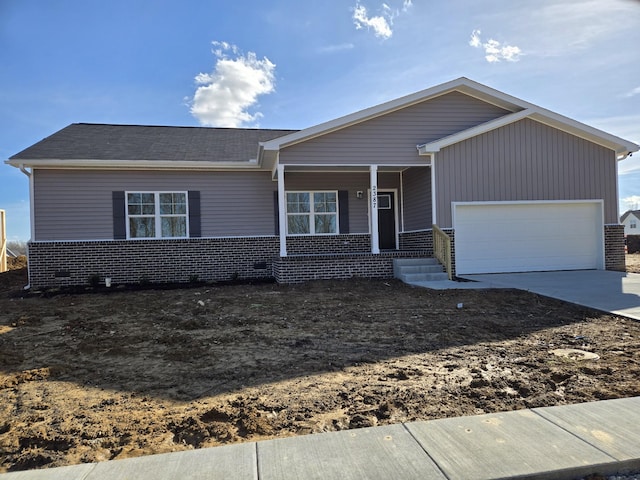 single story home featuring a garage