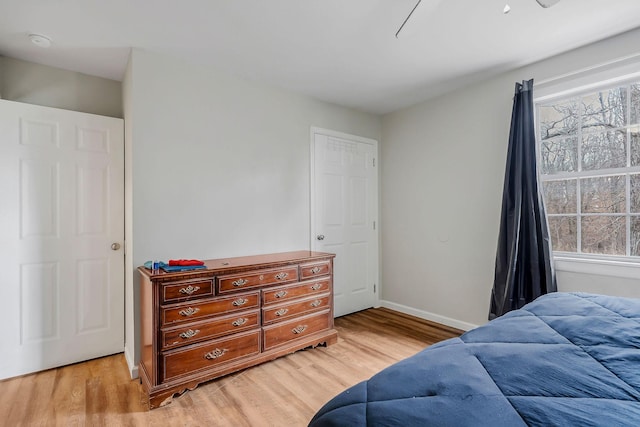 bedroom featuring light hardwood / wood-style floors