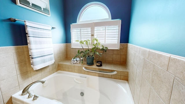 bathroom featuring a tub