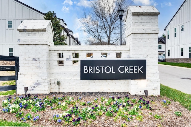 view of community sign