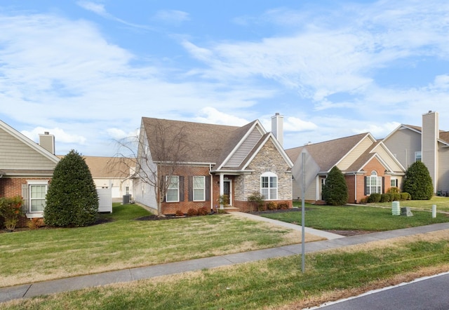 view of front of house with a front lawn