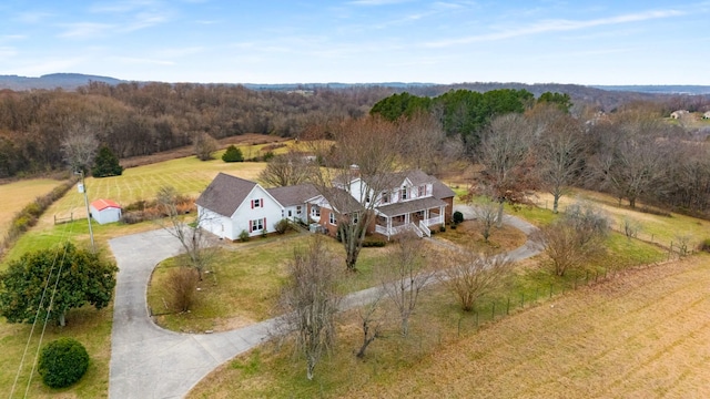 bird's eye view featuring a rural view