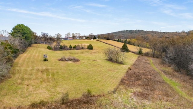 aerial view featuring a rural view