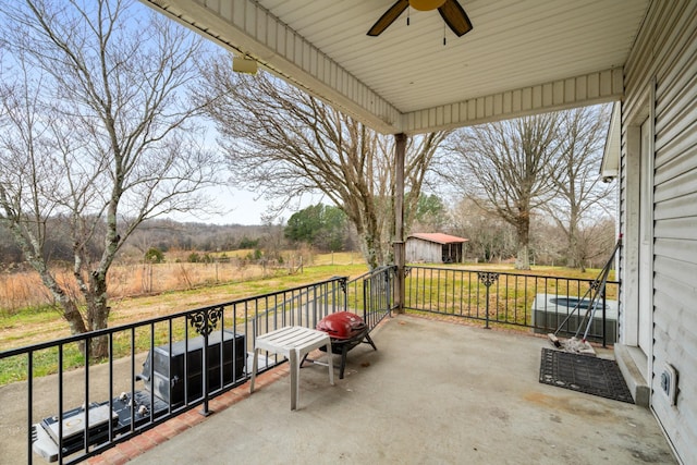 view of patio / terrace with ceiling fan