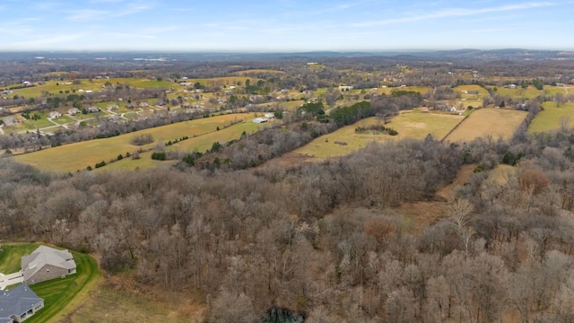 aerial view featuring a rural view