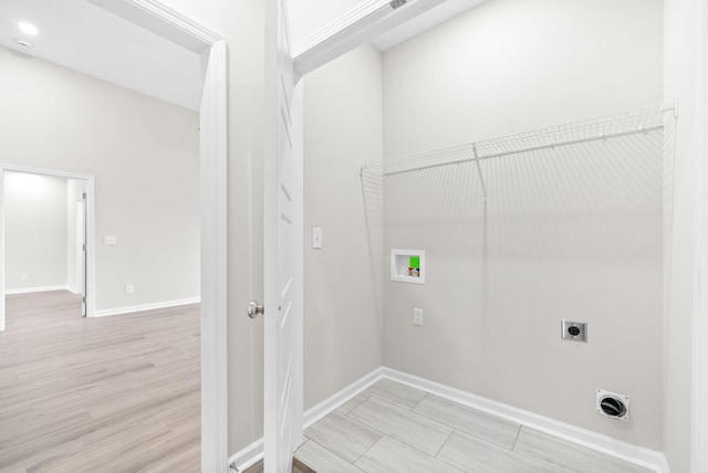 laundry room featuring electric dryer hookup and hookup for a washing machine