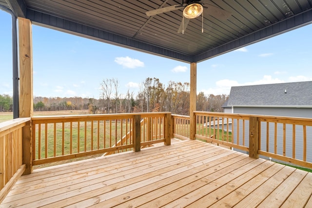 deck featuring ceiling fan