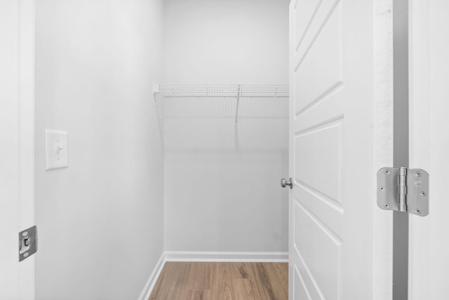 walk in closet featuring hardwood / wood-style floors