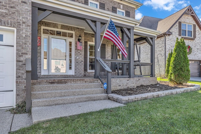 property entrance featuring covered porch