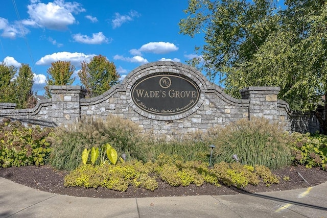 view of community sign