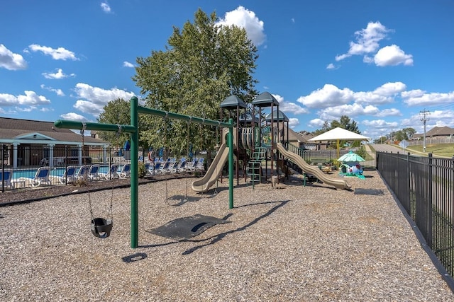 view of play area with a community pool