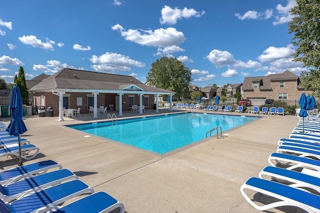 view of pool with a patio area