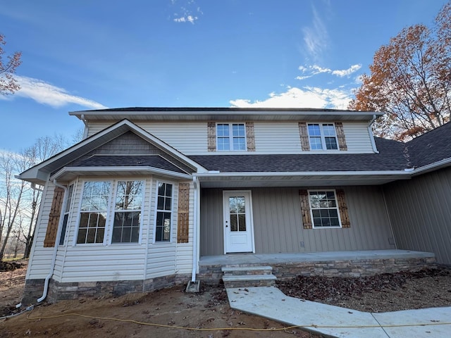 view of front facade featuring covered porch