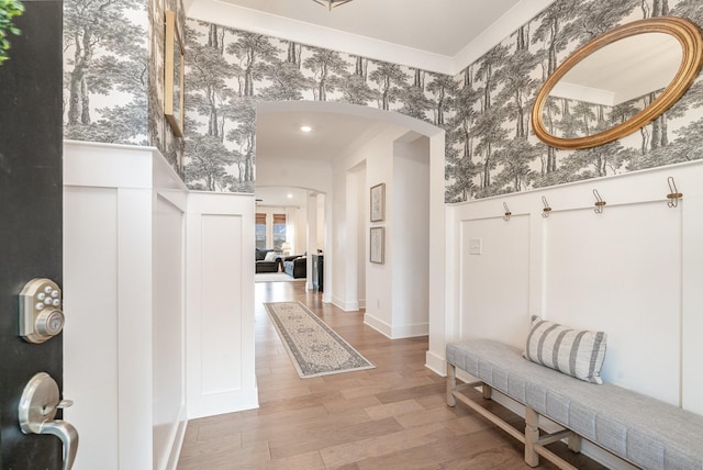 mudroom featuring hardwood / wood-style flooring