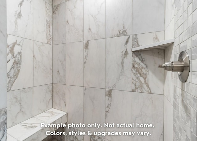 room details with a tile shower