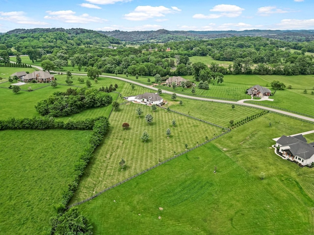 bird's eye view with a rural view