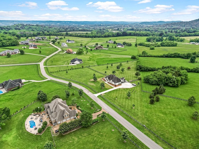 aerial view with a rural view