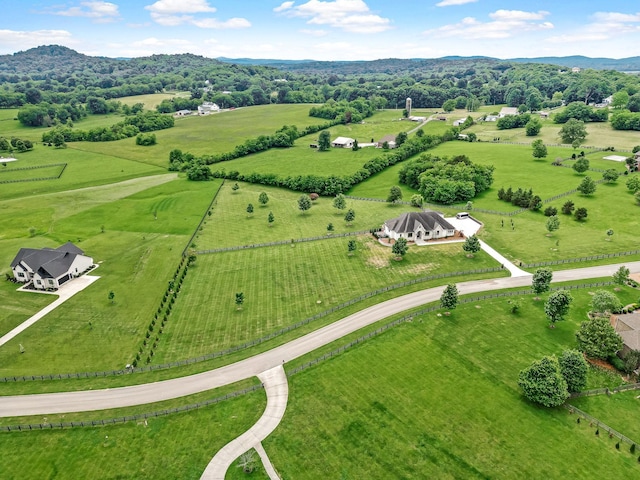 bird's eye view with a rural view