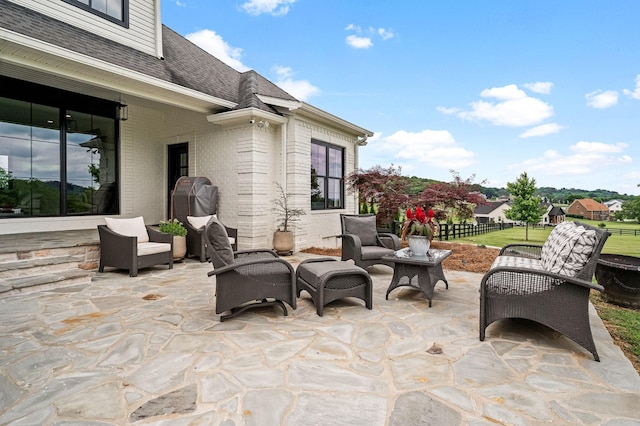 view of patio featuring outdoor lounge area