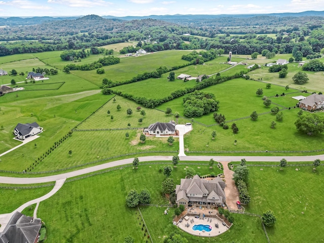 drone / aerial view with a rural view