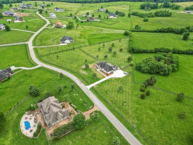 aerial view with a rural view