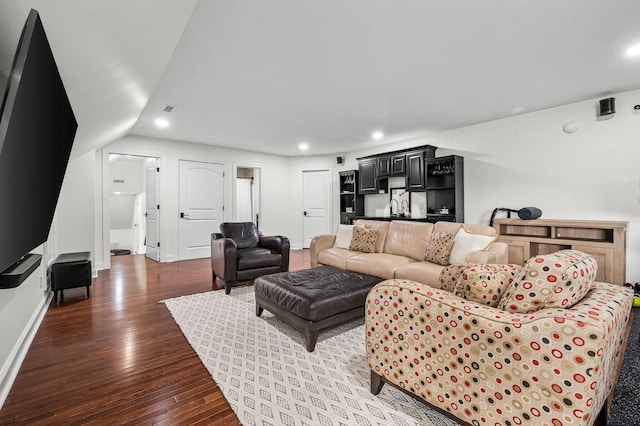 living room featuring hardwood / wood-style floors