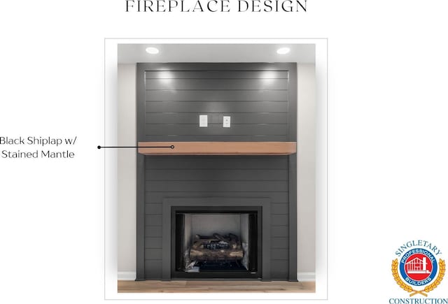 room details with a fireplace