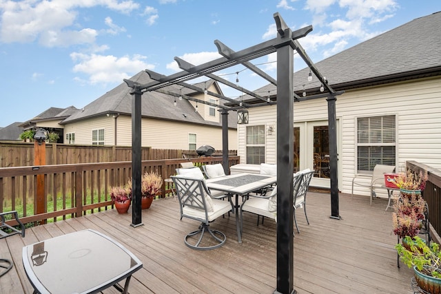 deck with a pergola