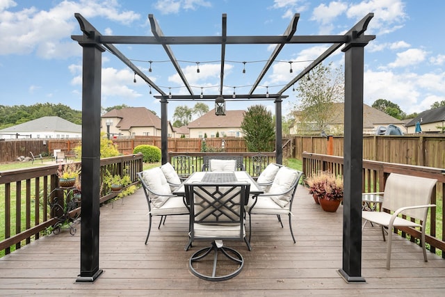 deck with a pergola